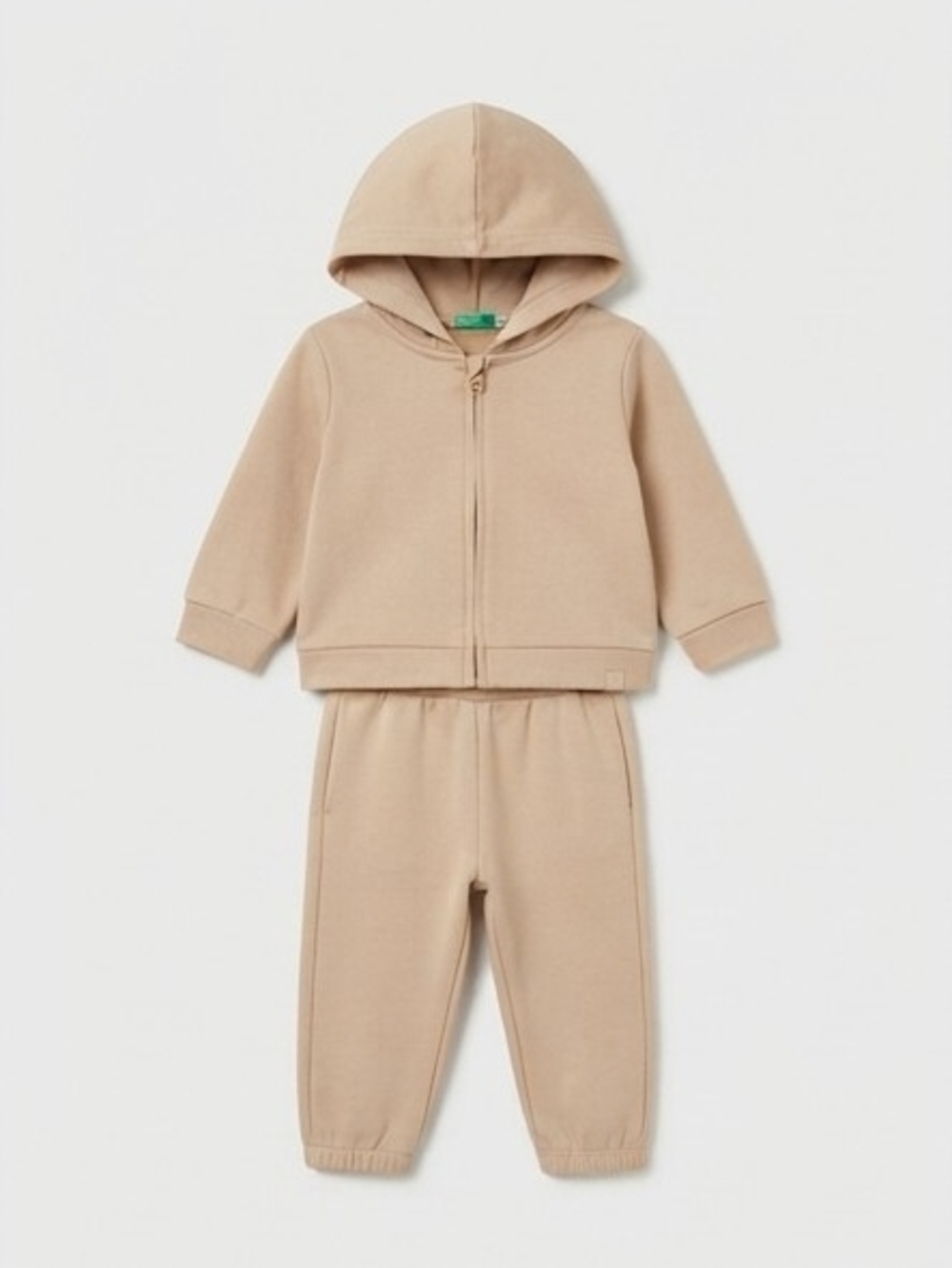 United Colors Of Benetton Kids Beige Bear Hooded Sweatpant Set